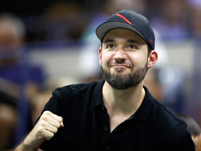 Serena Williams’ husband Alexis Ohanian cheers his wife on. Picture: Julian Finney/Getty Images